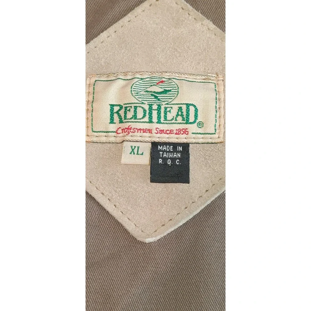 Vintage Redhead Mens Nubuck Leather Vest XL Hunting Western Gorpcore Utility